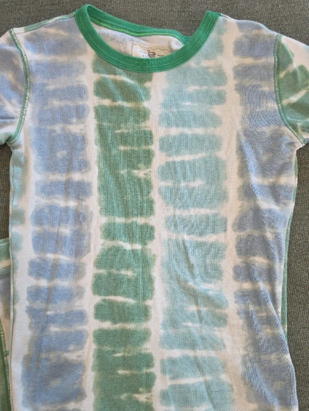 Crewcuts Kids Tie-Dye Short Pajama Set - Green & Blue